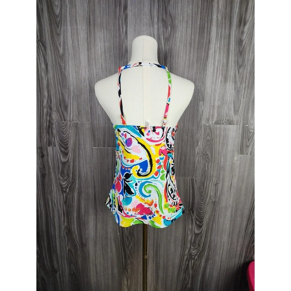 Anne Cole Signature Paisley Floral Watercolor Swimsuit Top with built in bra XL - Picture 5 of 7